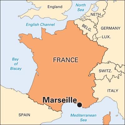 non da Marseilla frantzian mapa