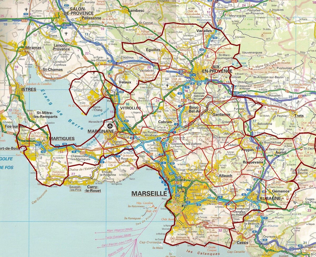 mapa Marseilla errepidea