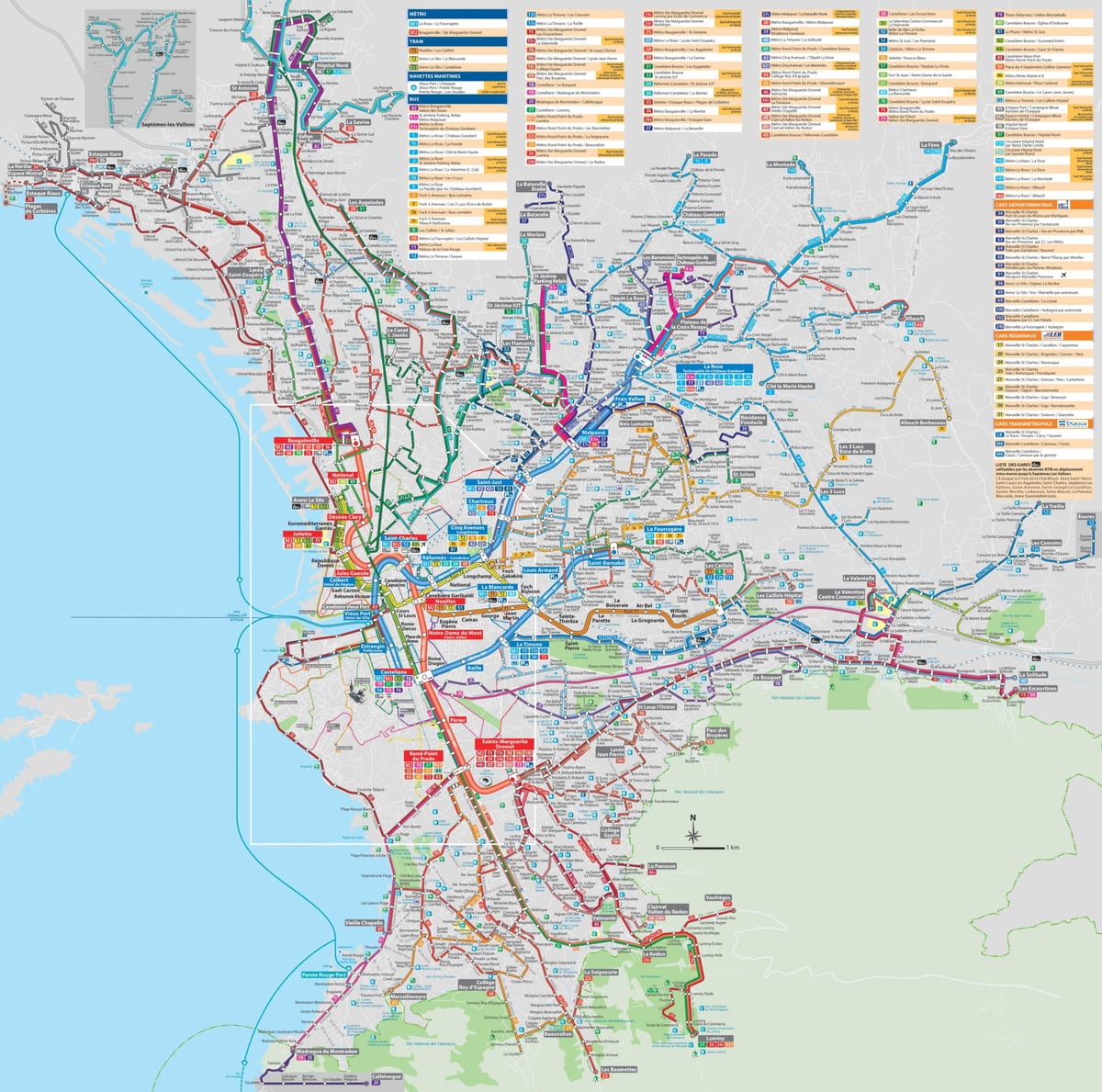 Marseilla garraio mapa