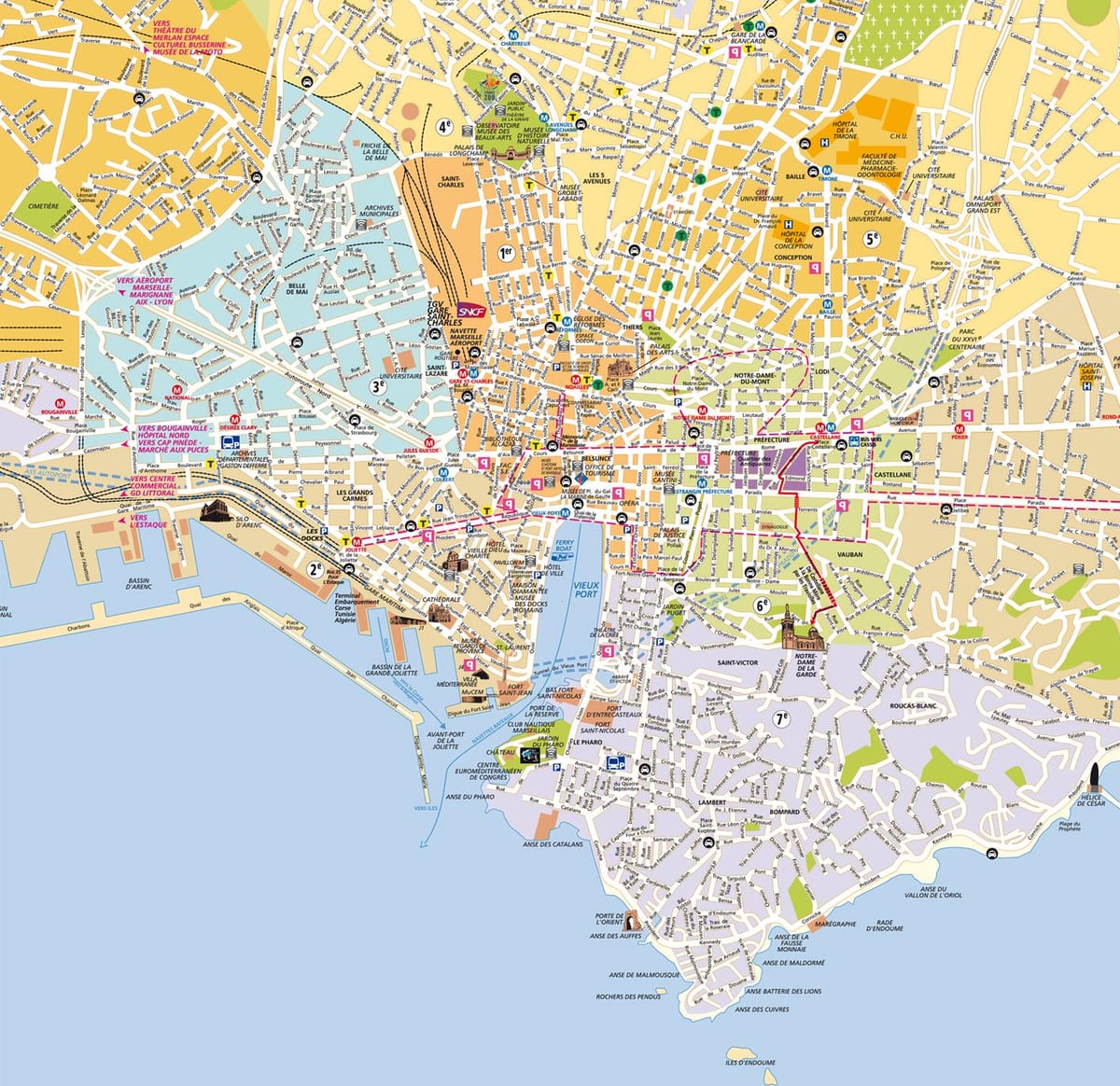 mapa Marseilla lorategia