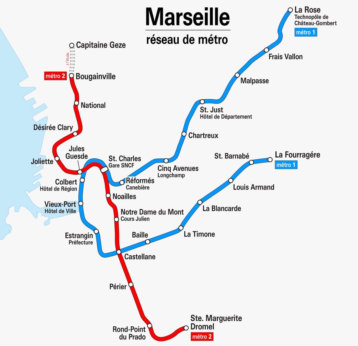mapa Marseilla metroa
