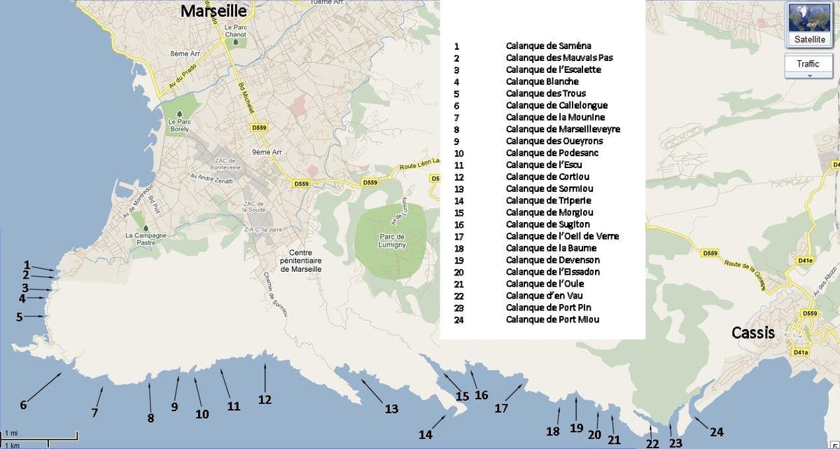 mapa Marseilla park