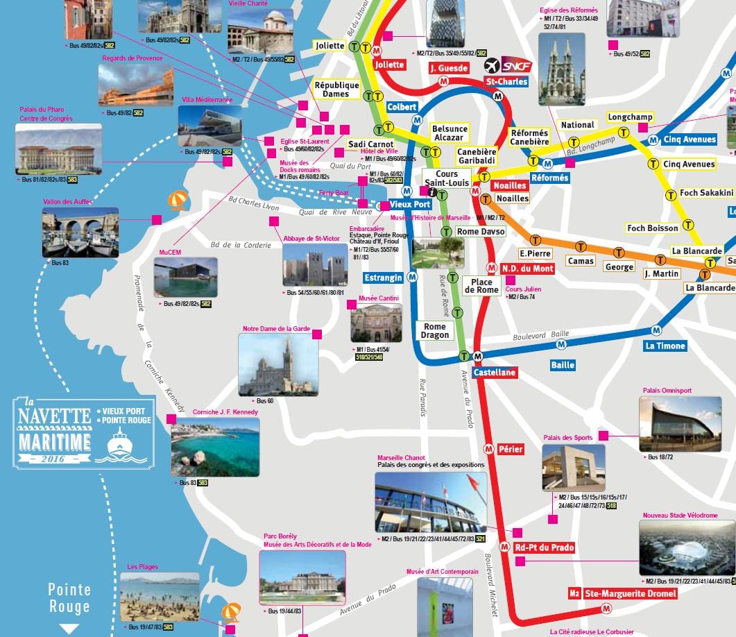 Marseilla ibilbideak mapa