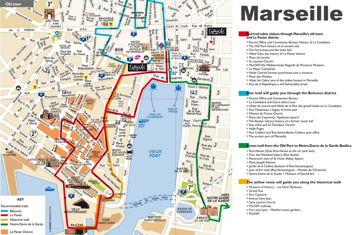 turismo mapa Marseilla (frantzia